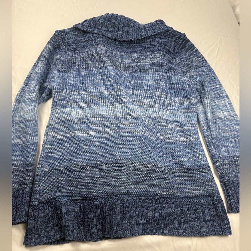 Indigo Great Northwest Cardigan 3X Plus Blue Chunky Knit Open Front Cozy Sweater - Picture 6 of 10